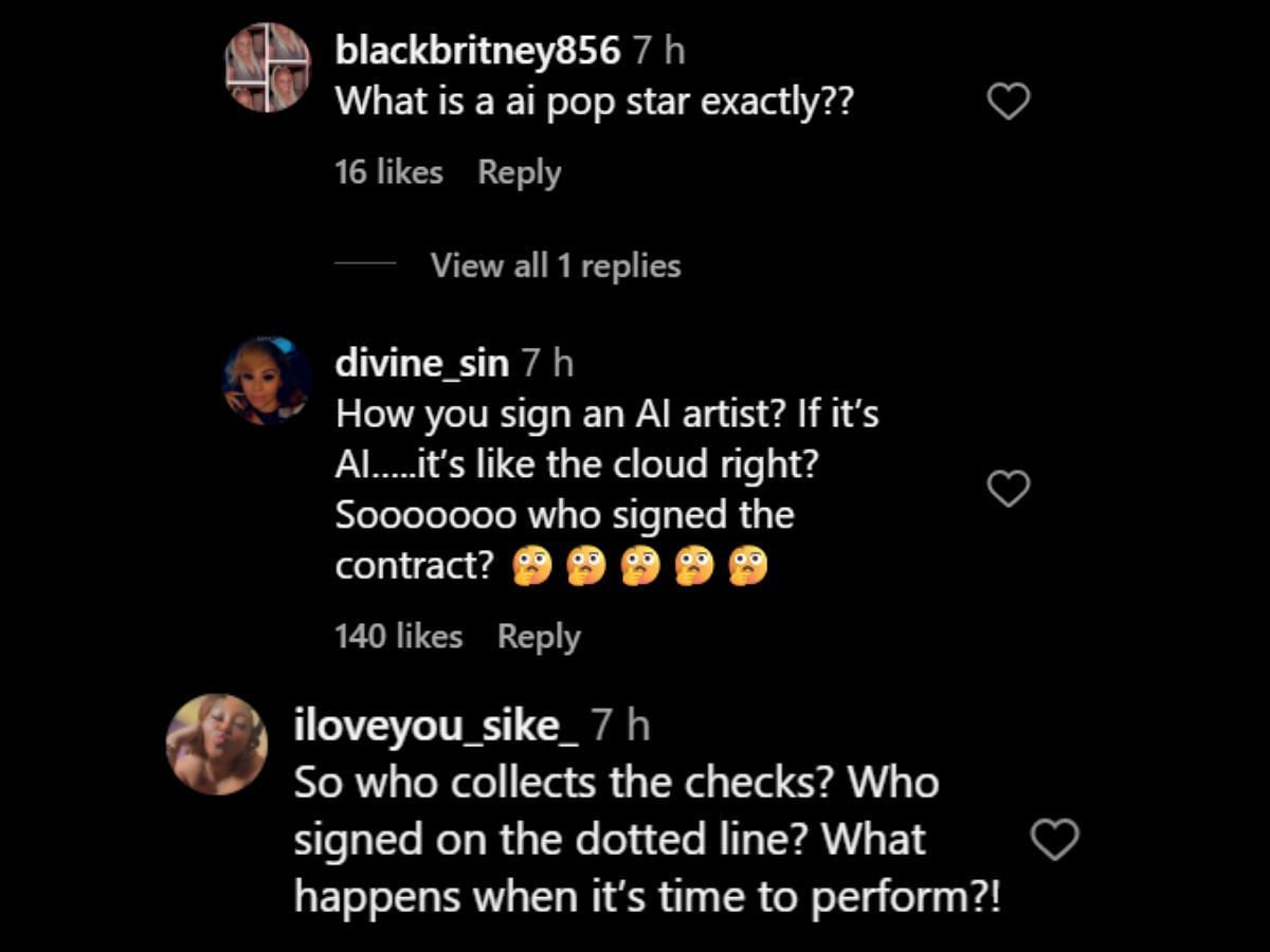 Netizens discuss the producer's AI artist. (Image via Instagram/@hollywoodunlocked)